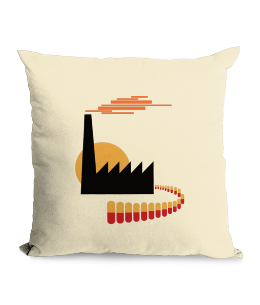 PILL FACTORY: Throw Cushion Inspired by New Order, Factory Records, Dance Culture