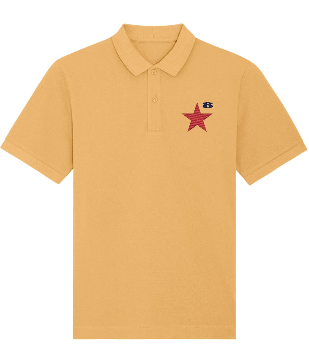 STAR: Yellow Embroidered Polo Inspired by Peter Blake and Paul Weller.  Small to 3XL