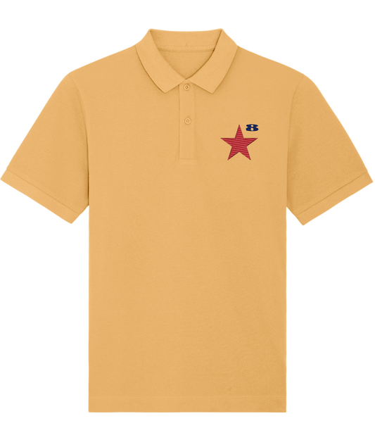 STAR: Yellow Embroidered Polo Inspired by Peter Blake and Paul Weller.  Small to 3XL