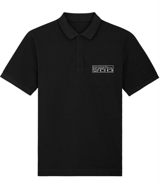 GP200: Black Embroidered Polo Inspired by Classic Lambretta Scooters. Small to 4XL - SOUND IS COLOUR