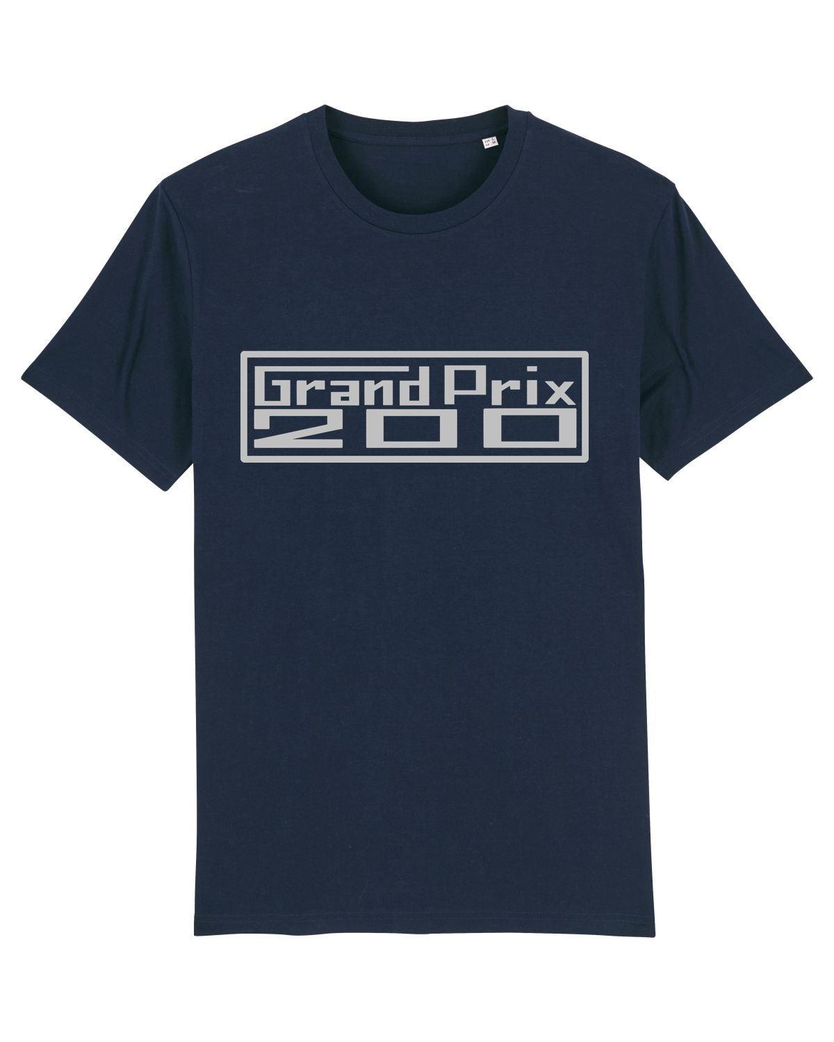 GRAND PRIX 200: T-Shirt Inspired by Classic Lambretta Scooters (Silver Badge with 2 Colour Options) Small to 4XL - SOUND IS COLOUR