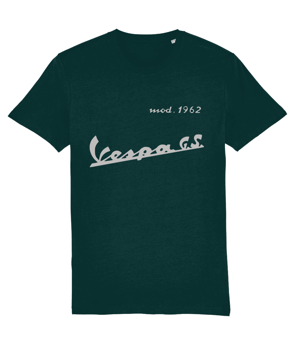 GS 160 1962: T-Shirt Inspired by Classic Vespa Scooters (Silver Badge with 3 Colour Options) Small to 4XL - SOUND IS COLOUR