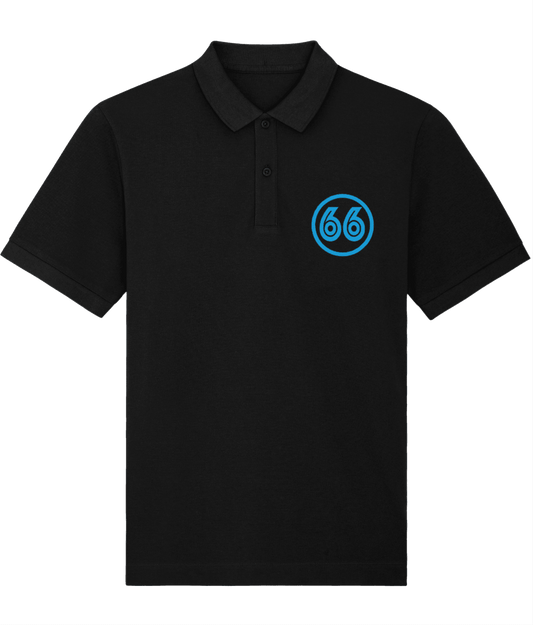 HERE IS MY NUMBER: Bespoke Black Polo Embroidered with Your Own Number. Small to 4XL - SOUND IS COLOUR