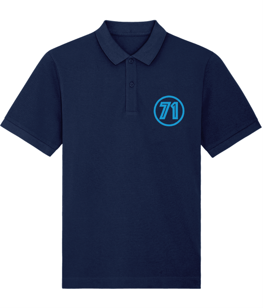 HERE IS MY NUMBER: Bespoke Navy Polo Embroidered with Your Own Number. Small to 4XL - SOUND IS COLOUR