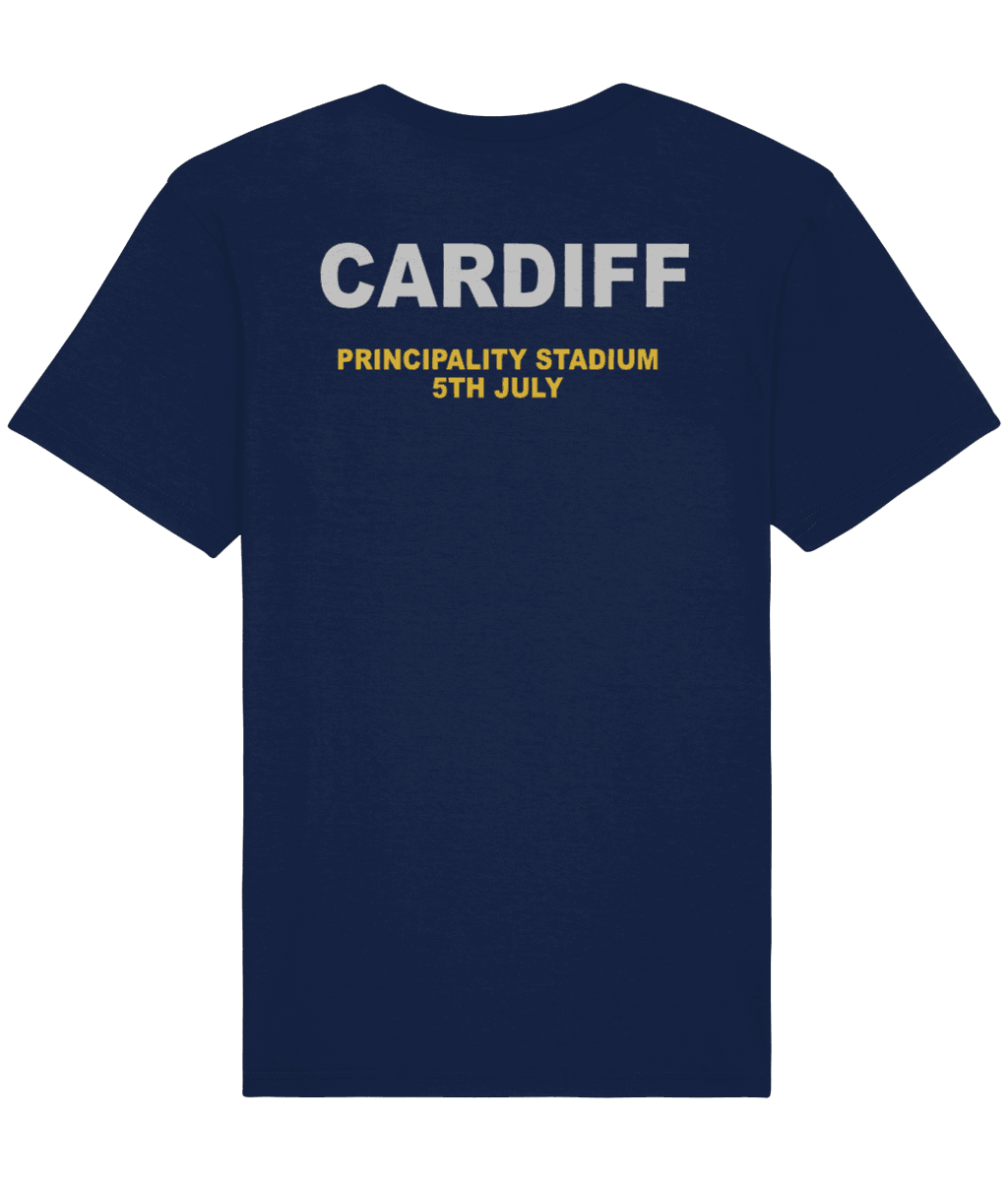 LIVE 25: CARDIFF, EDINBURGH, DUBLIN VENUE AND DATE ON REAR: 2-Sided T-Shirt Inspired by Oasis - SOUND IS COLOUR