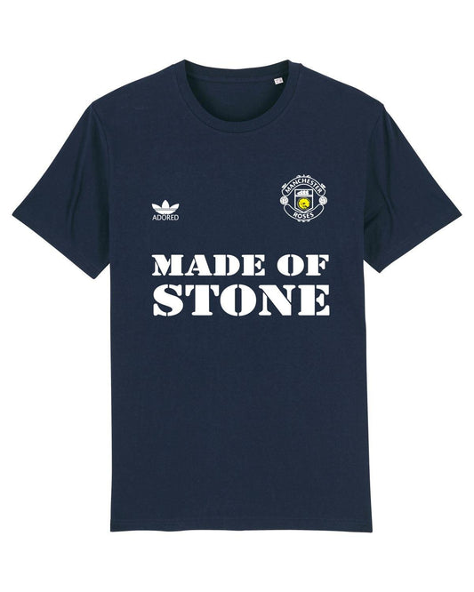 MANCHESTER ROSES (Black / Navy Version): T-Shirt Inspired by The Stone Roses & Football - SOUND IS COLOUR
