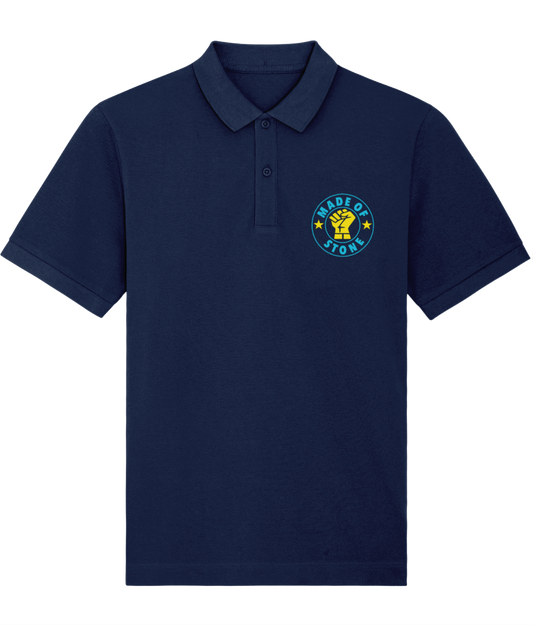 MADE OF STONE: Navy Embroidered Polo Inspired by The Stone Roses & Keep The Faith Small to 4XL (Copy)