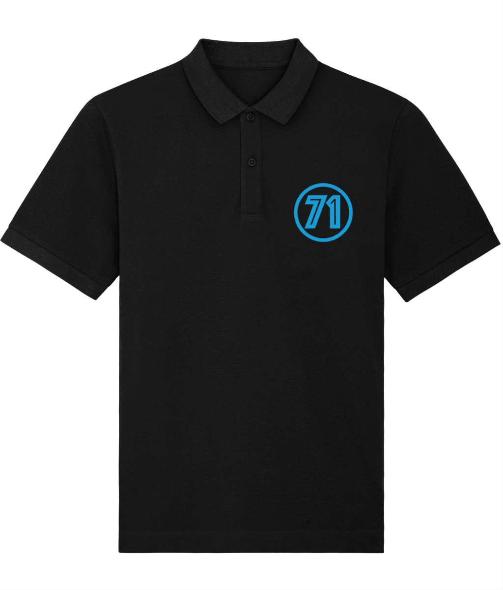 HERE IS MY NUMBER: Bespoke Black Polo Embroidered with Your Own Number. Small to 4XL