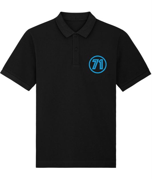 HERE IS MY NUMBER: Bespoke Black Polo Embroidered with Your Own Number. Small to 4XL