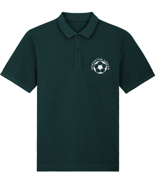 SPROSTON GREEN:  Embroidered Green Polo Inspired by The Charlatans & Football: Small to 3XL