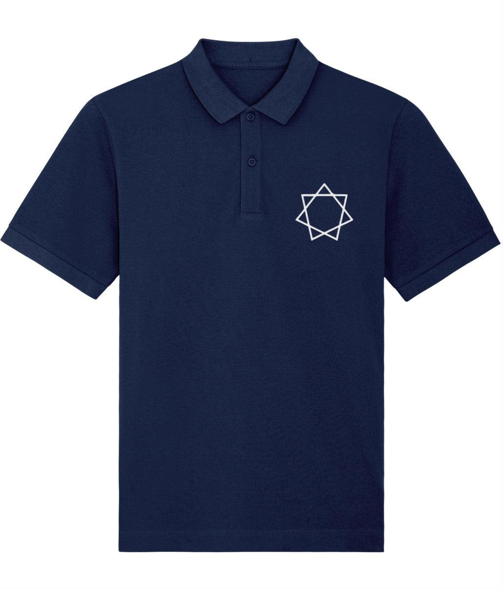 FEEL GOOD INC: Navy Embroidered  Polo Inspired by Damon Albarn (Hand Tatoo) Small to 4XL