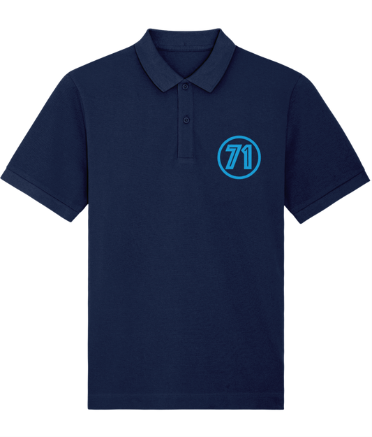 HERE IS MY NUMBER: Bespoke Navy Polo Embroidered with Your Own Number. Small to 4XL