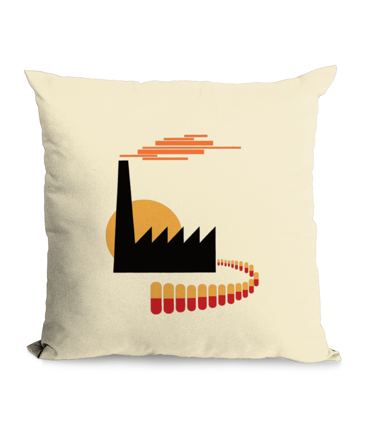 PILL FACTORY: Throw Cushion Inspired by New Order, Factory Records, Dance Culture - SOUND IS COLOUR