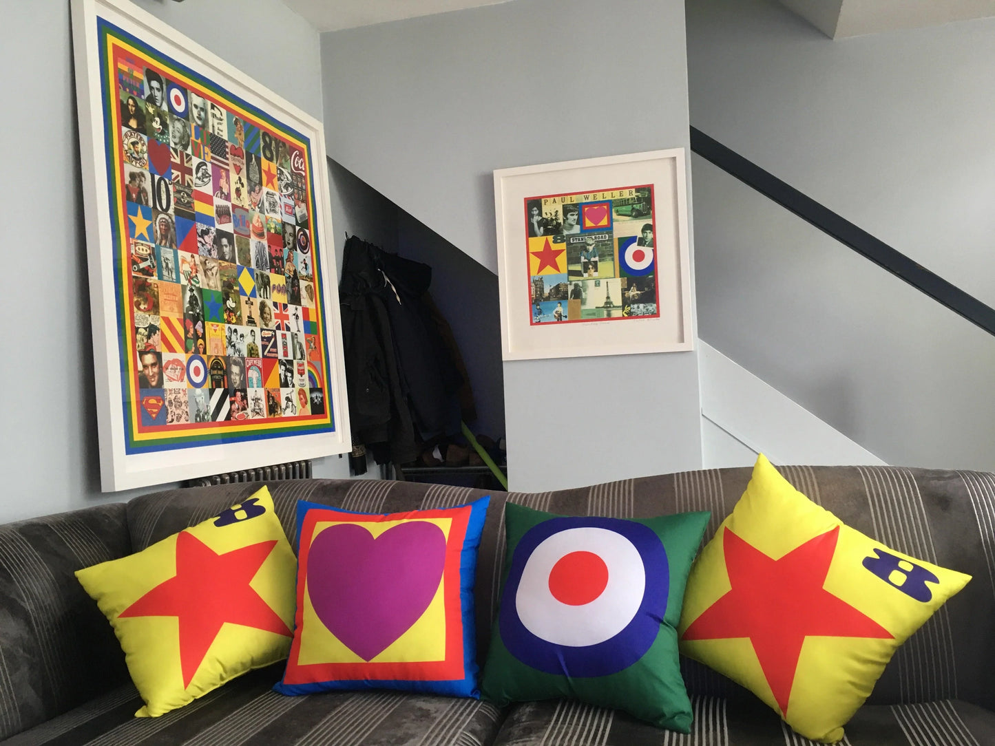 SINGLE CUSHION: HEART Cushion Inspired by Paul Weller and Peter Blake - SOUND IS COLOUR