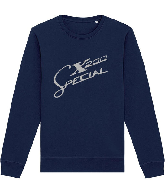 SX200: Navy Sweatshirt Inspired by Classic Lambretta Scooters. Small to 4XL - SOUND IS COLOUR