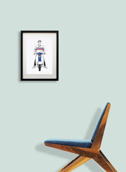 TV175 Lambretta: Fine Art Hand illustration by Lewis Wharton (of LITTLE BARRIE) - SOUND IS COLOUR